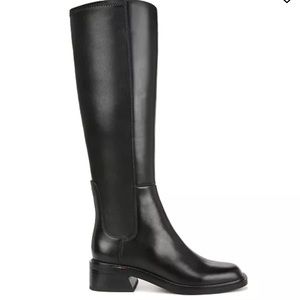 Franco Sarto NWT Black Leather Giselle Square Toe Knee High Boots Size 8.5 M